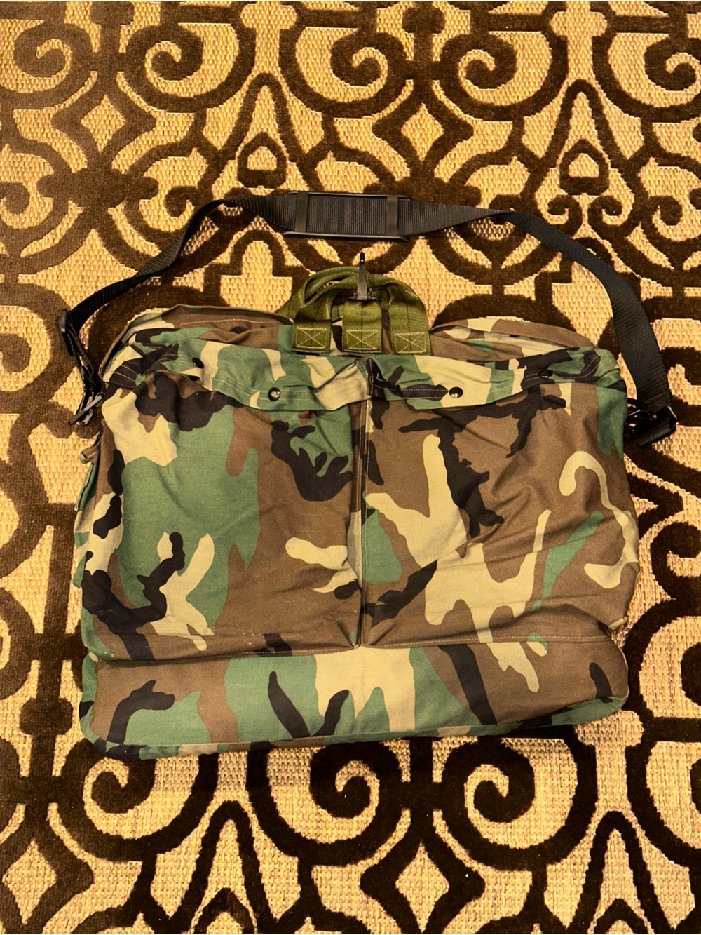 US Military HGU-56/P Flyers Helmet Bag Woodland M81 BDU Camo Sack Army w/Strap